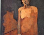 巴勃罗毕加索 - 坐着的裸体女人